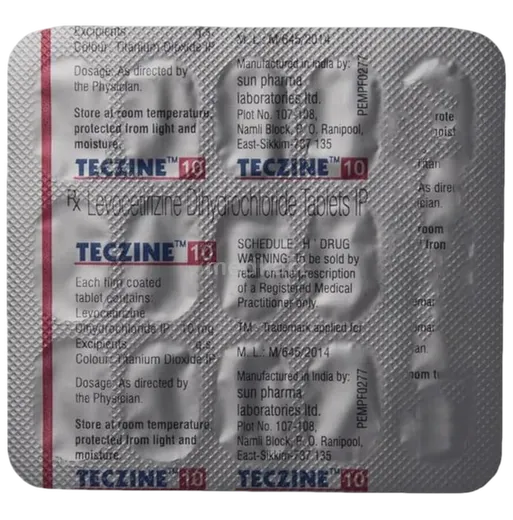 teczine 10mg tablet 15's